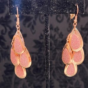 Rose gold and pink shimmer earrings
